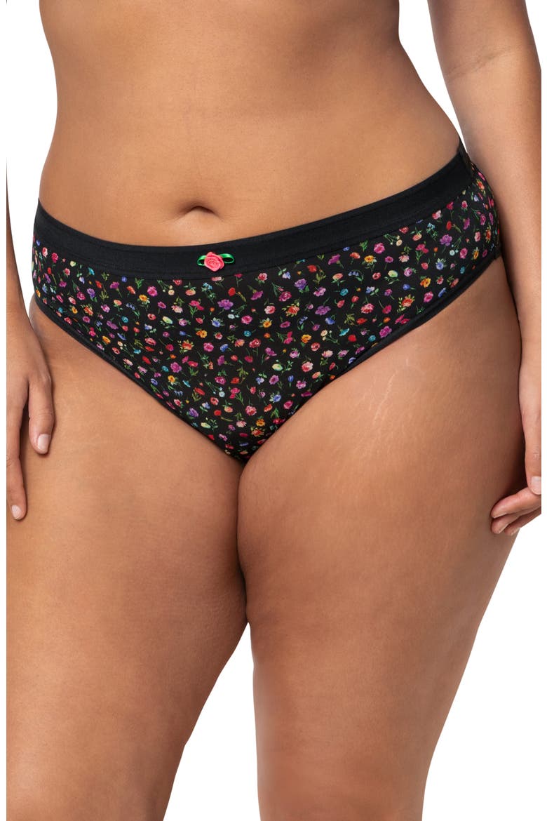 Sheer Mesh High Cut Briefs, Main, color, MEADOW DREAM