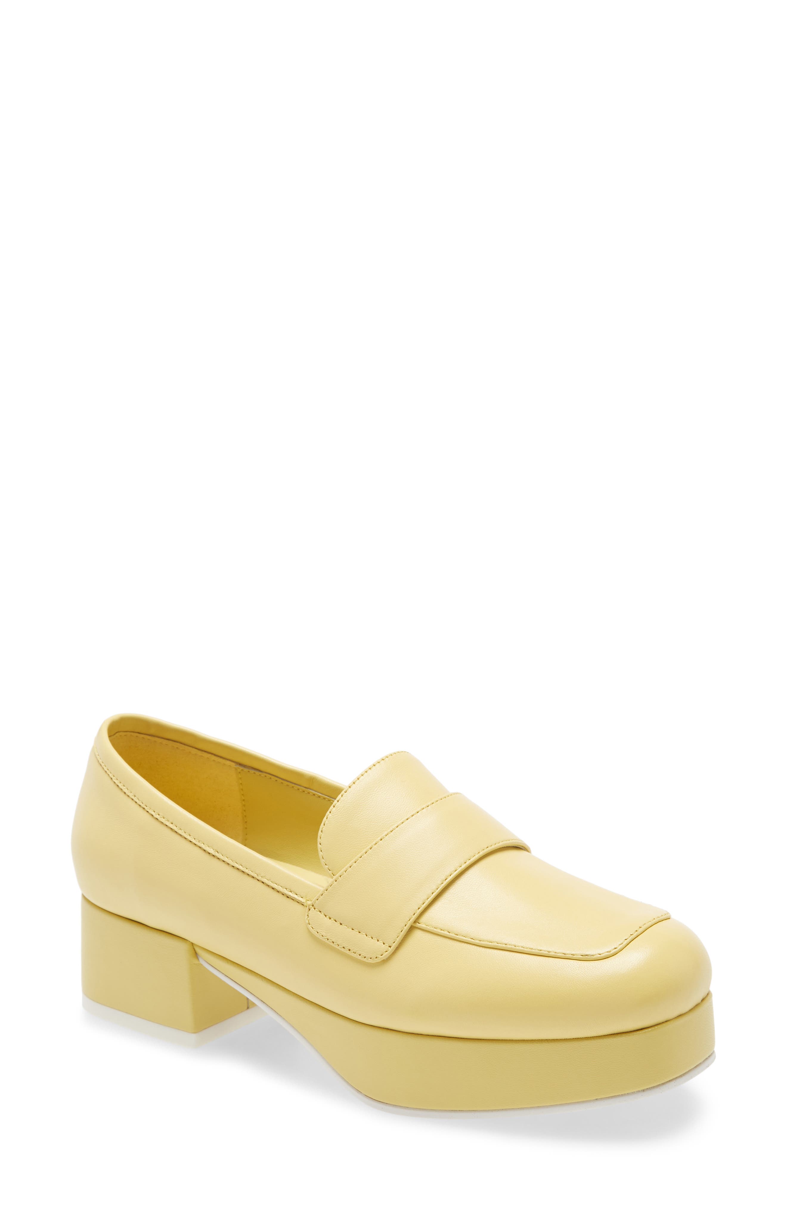 Student Platform Loafer, Main, color, YELLOW LEATHER