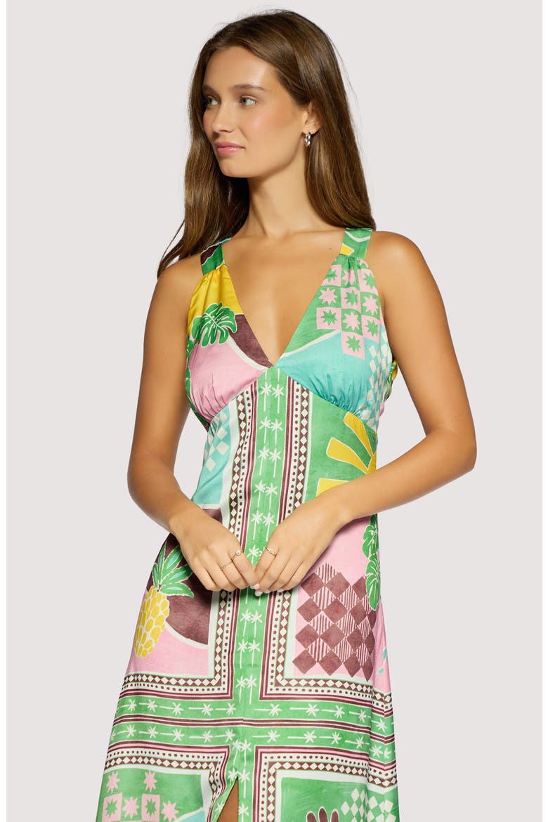 Isla Spell Scarf Print Dress, Alternate, color, GREEN-MULTI