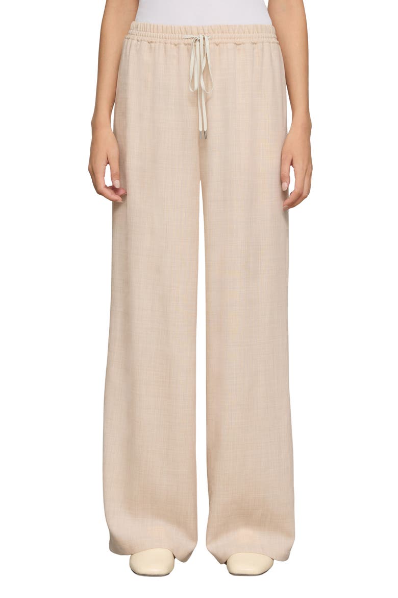 Penn Wool & Silk Wide Leg Pants, Main, color, TAUPE MELANGE