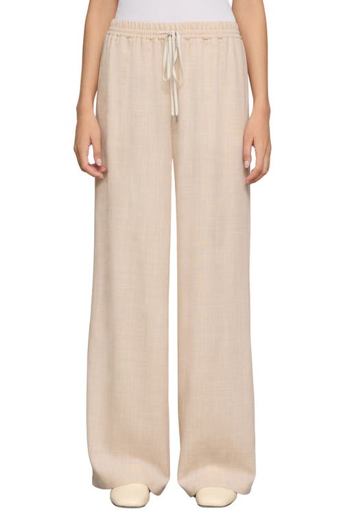 Lafayette 148 New York Penn Wool & Silk Wide Leg Pants in Taupe Melange at Nordstrom, Size Large