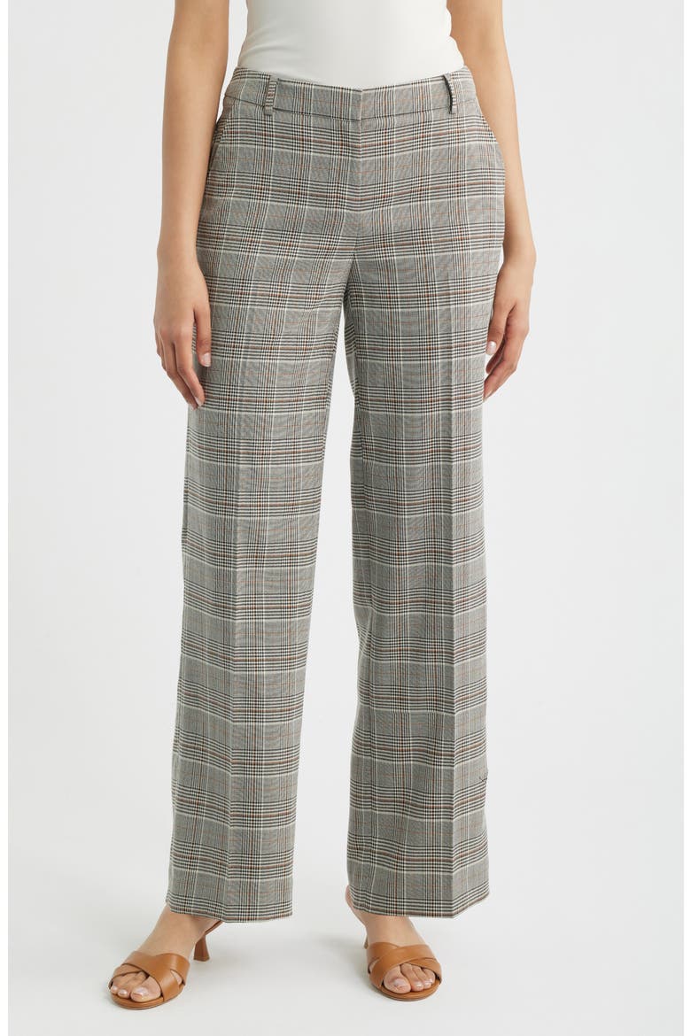 Slash Pocket Straight Leg Pants, Main, color, ANNE BLACK/GREY MULTI