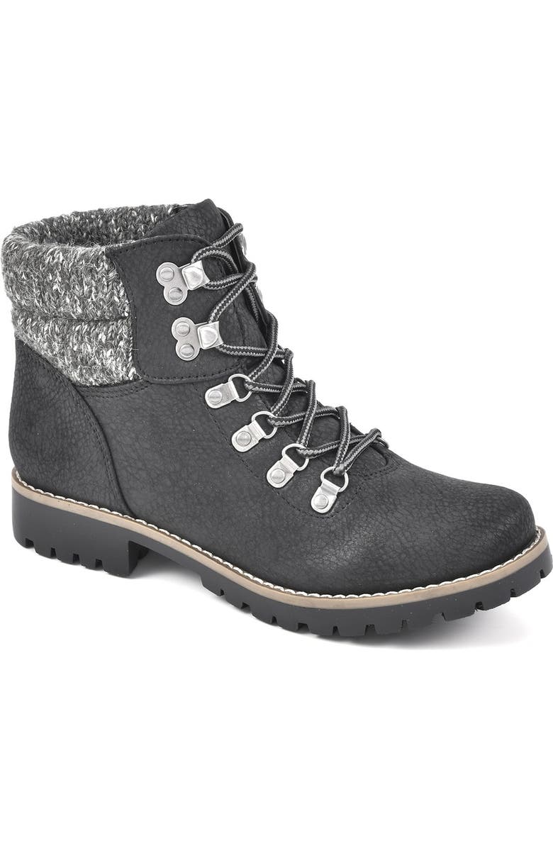 CLIFFS BY WHITE MOUNTAIN Pathfield Lace-Up Boot, Main, color, Black/Fabric