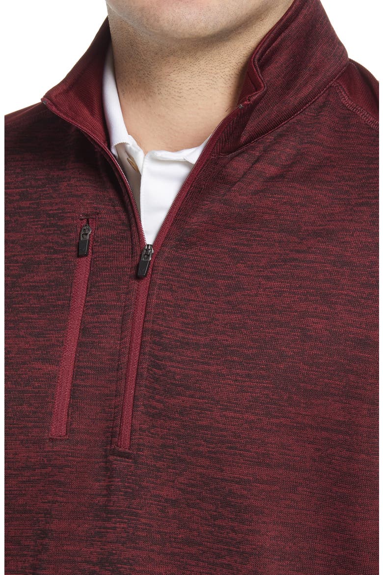 Swing Tech Dual Action Aquapel Water Repellent Men's Quarter Zip Pullover, Alternate, color, BURGUNDY HEATHER