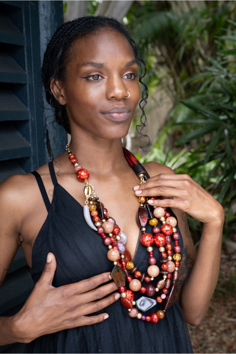 Mahogany Soul Necklace, Alternate, color, Multicolor