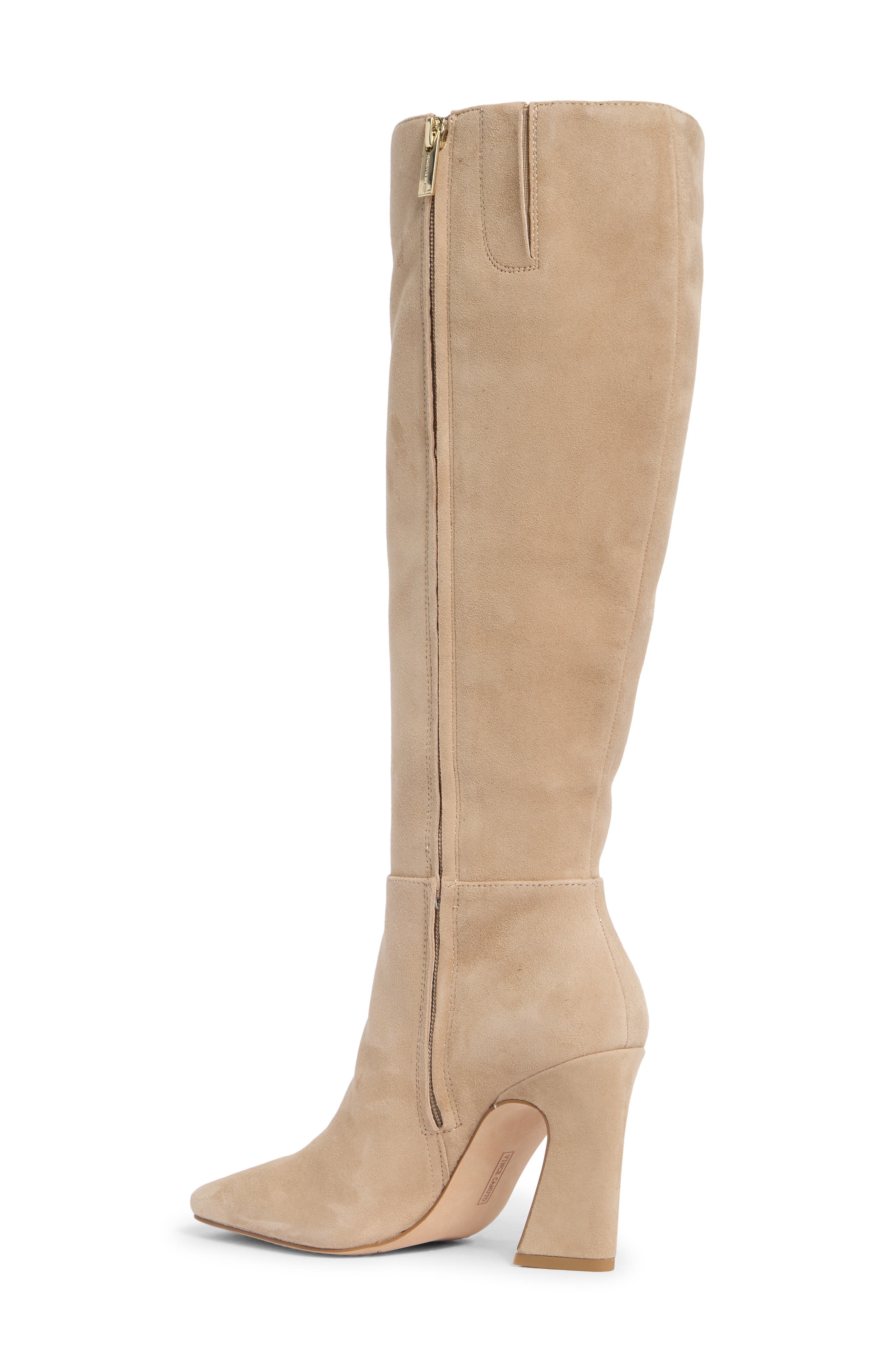 Bennidy Wide Calf Leather Knee High Boot, Alternate, color, TORTILLA