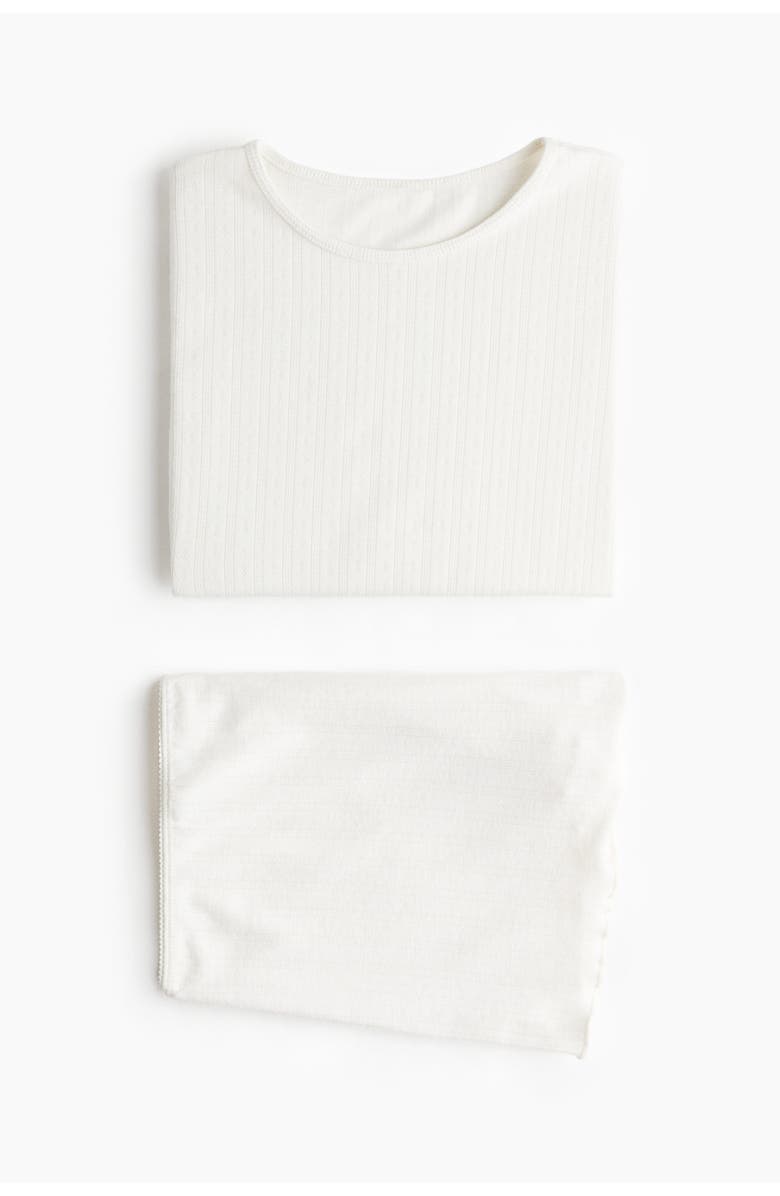 H&M Pointelle Pyjamas, Alternate, color, White