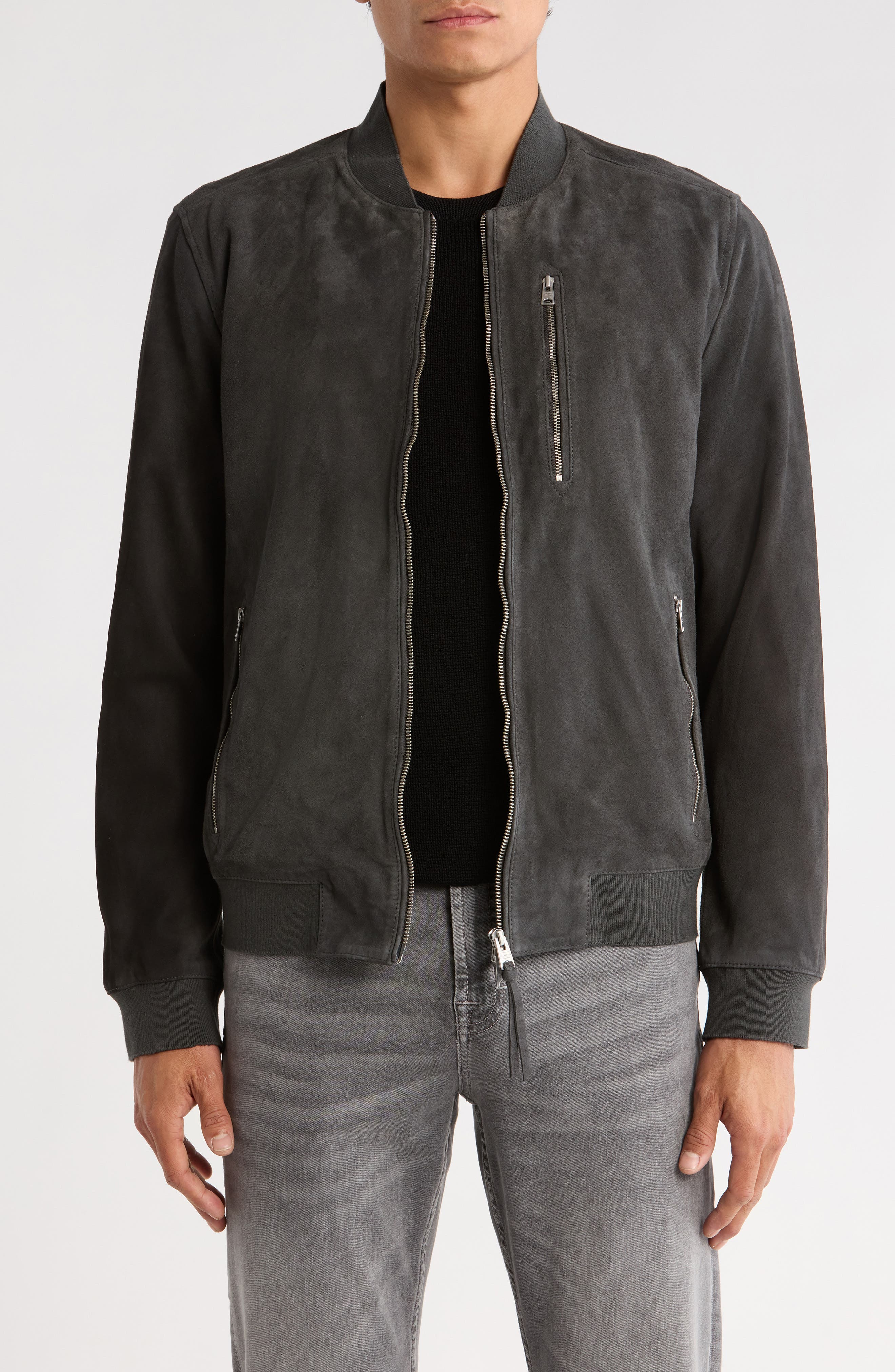 AllSaints Kemble Suede Bomber Jacket