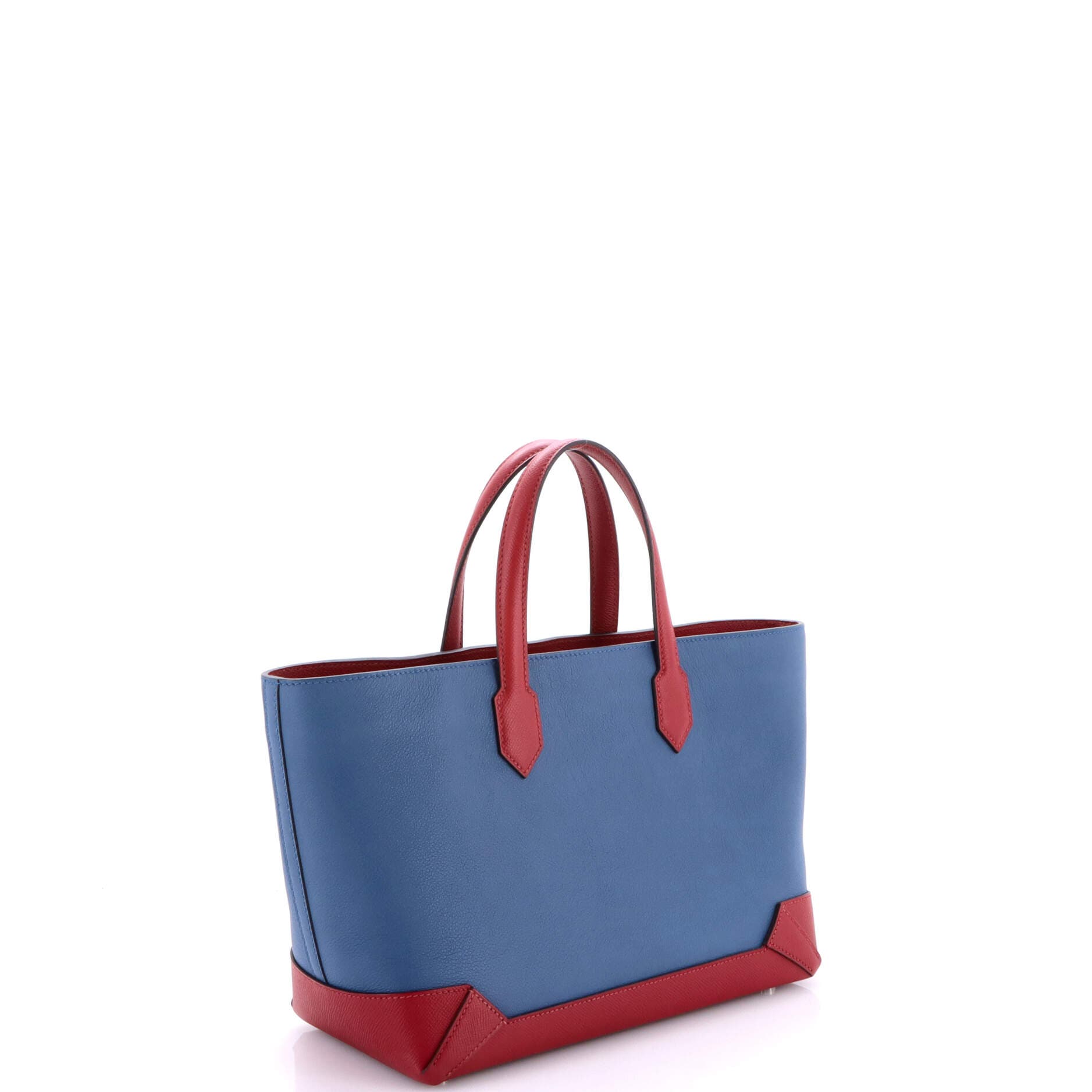 Pre-Owned Hermes Maxibox Cabas Evercolor with Epsom 30, Alternate, color, Bleu Agate