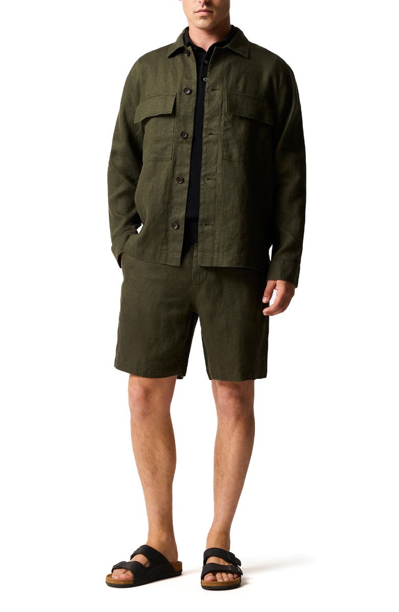 Rodd & Gunn Resort Linen Overshirt, Alternate, color, Dark Olive