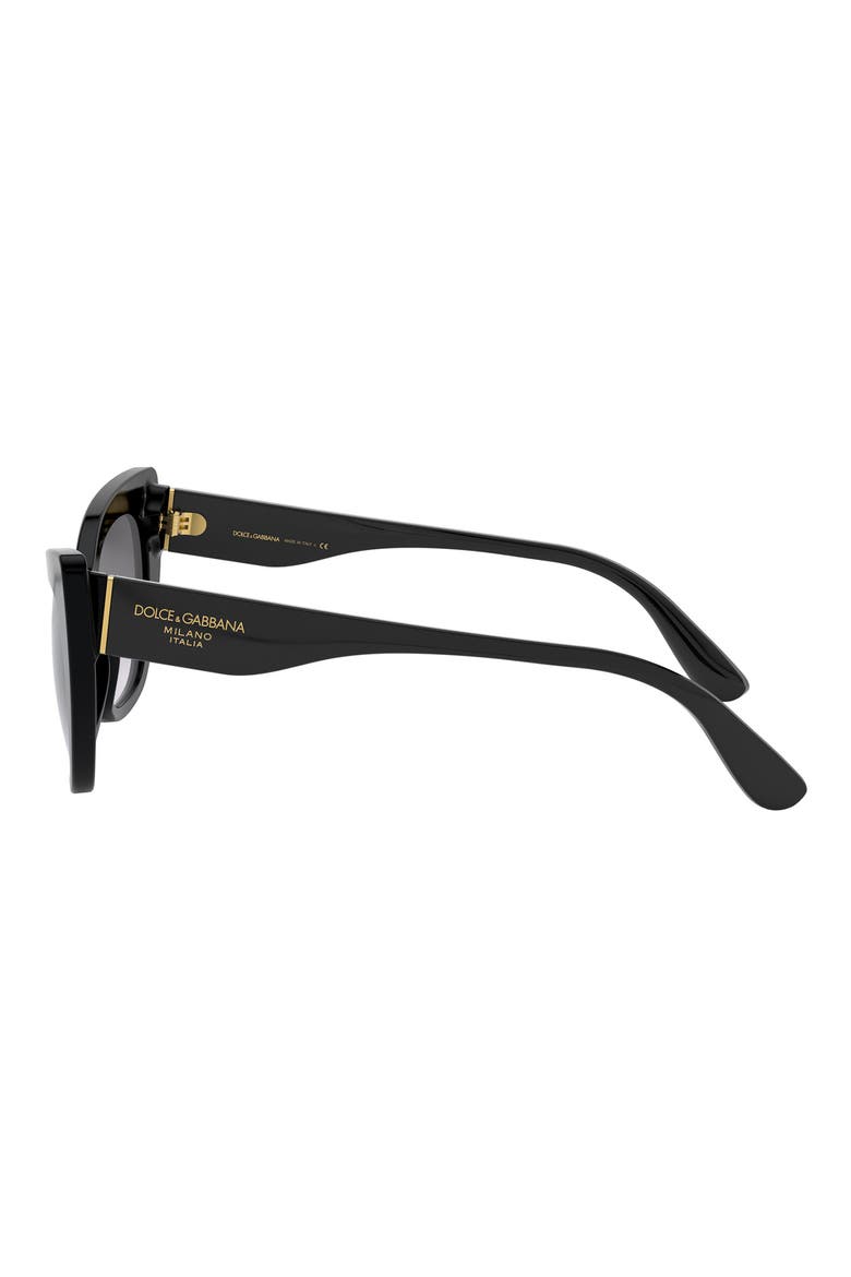 Dolce & Gabbana 56mm Cat Eye Sunglasses, Alternate, color, BLACK