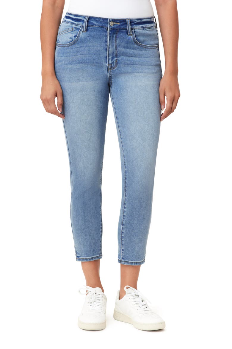 Belted Mid Rise Skinny Cropped Jeans, Alternate, color, PELLEGRINI LEOPARD