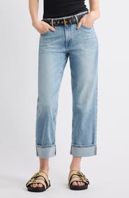 Treasure & Bond Cuffed High Waist Wide Leg Jeans