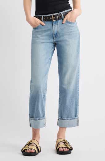 Treasure & Bond Cuffed High Waist Wide Leg Jeans