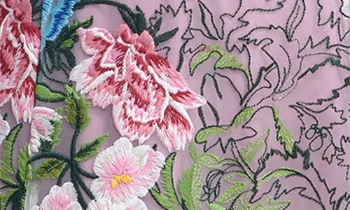 DRESS THE POPULATION DRESS THE POPULATION CARINA FLORAL EMBROIDERED COCKTAIL MIDI DRESS