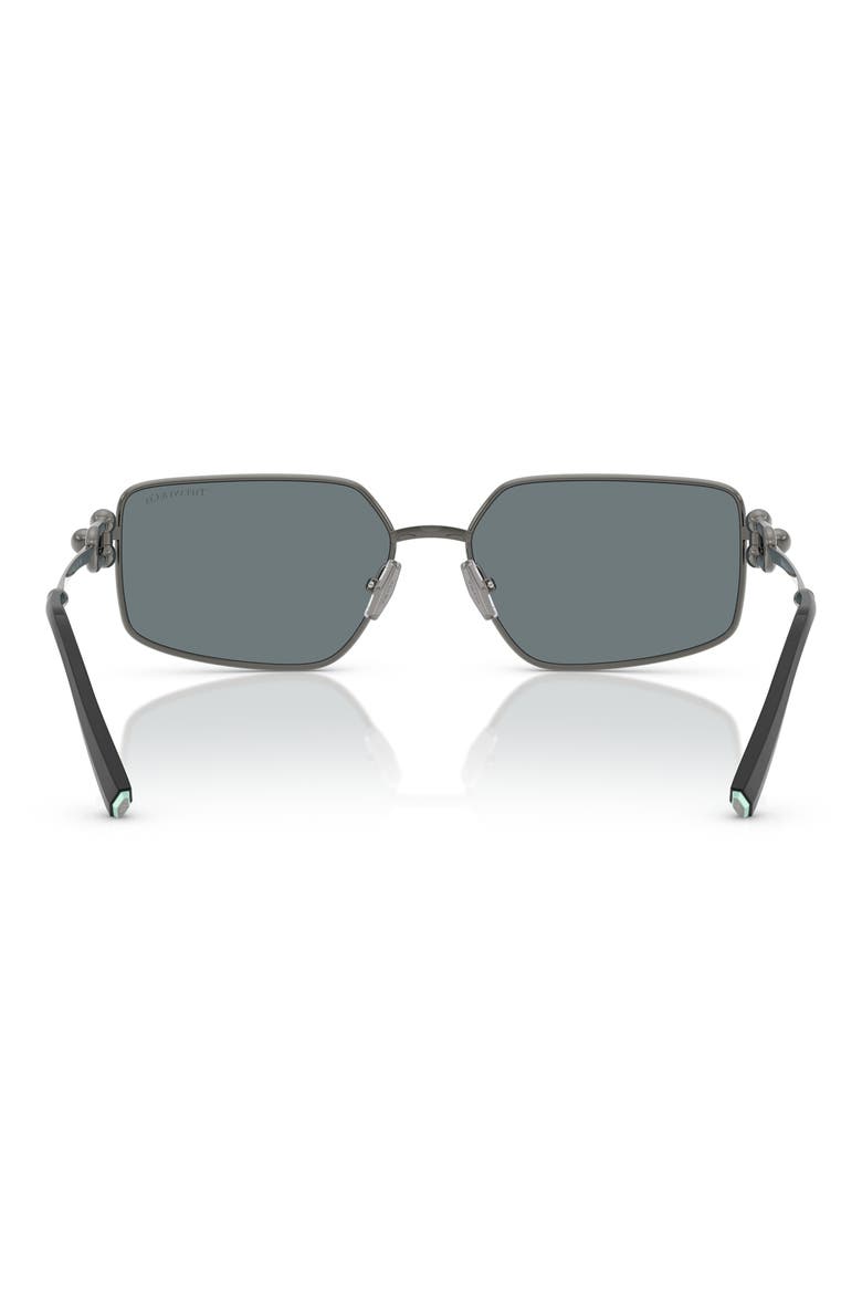 58mm Rectangular Sunglasses, Alternate, color, RUTHENIUM / GREY MIRROR BLACK