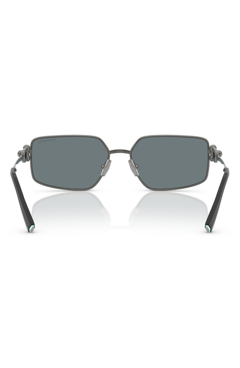 Tiffany & Co. 58mm Rectangular Sunglasses, Alternate, color, Ruthenium / Grey Mirror Black