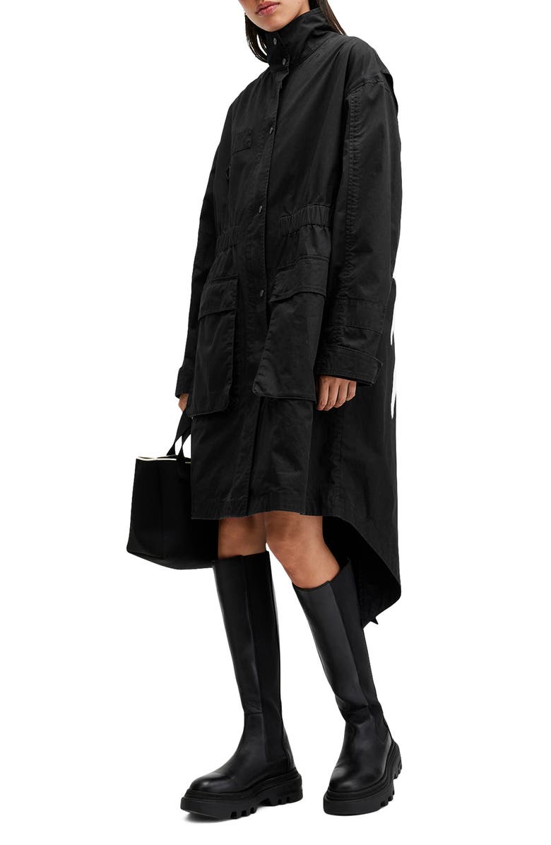 AllSaints Milla Parka, Alternate, color, Black