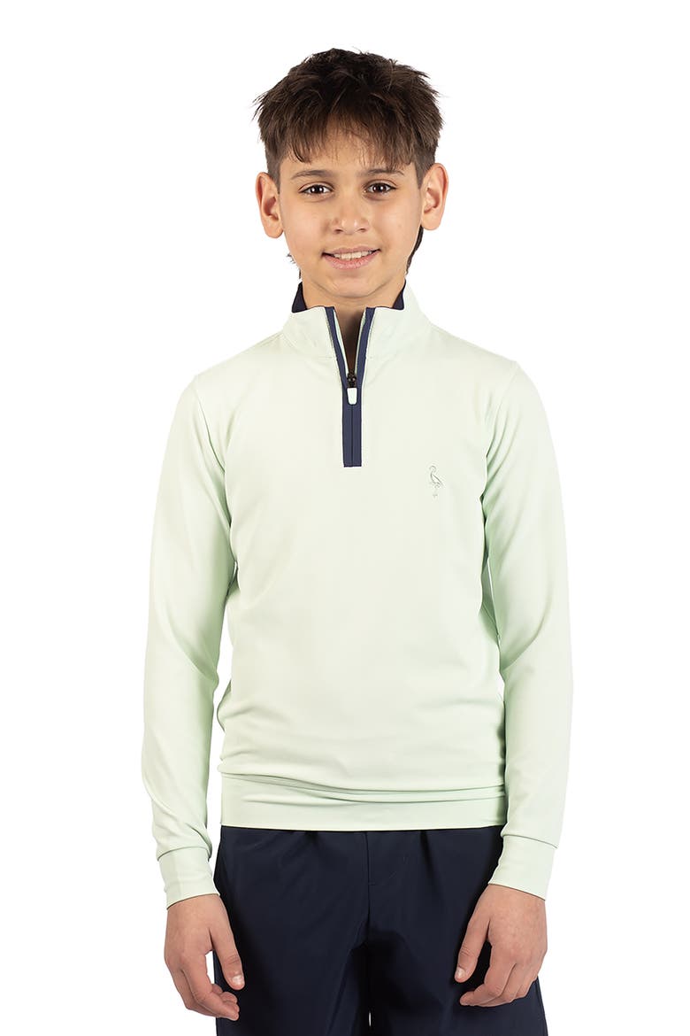 Kids' Micro Grid Textured Pullover, Main, color, ALOE GREEN