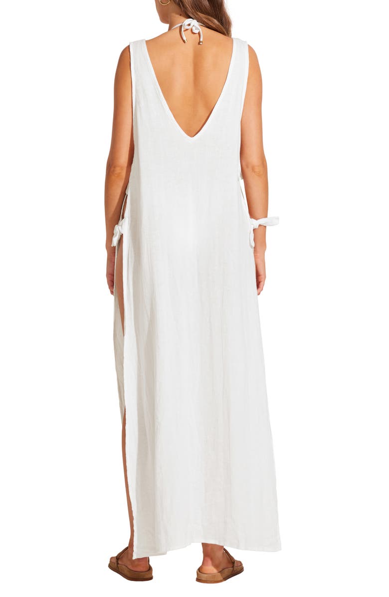 Vitamin A<sup>®</sup> Riviera Linen & Cotton Cover-Up Dress, Alternate, color, White Crinkle Linen