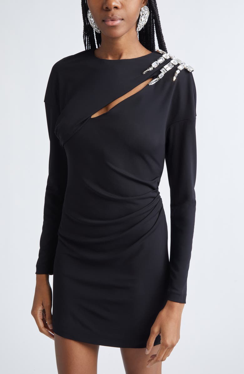 Area Crystal Cluster Tringle Drop Earrings, Alternate, color,