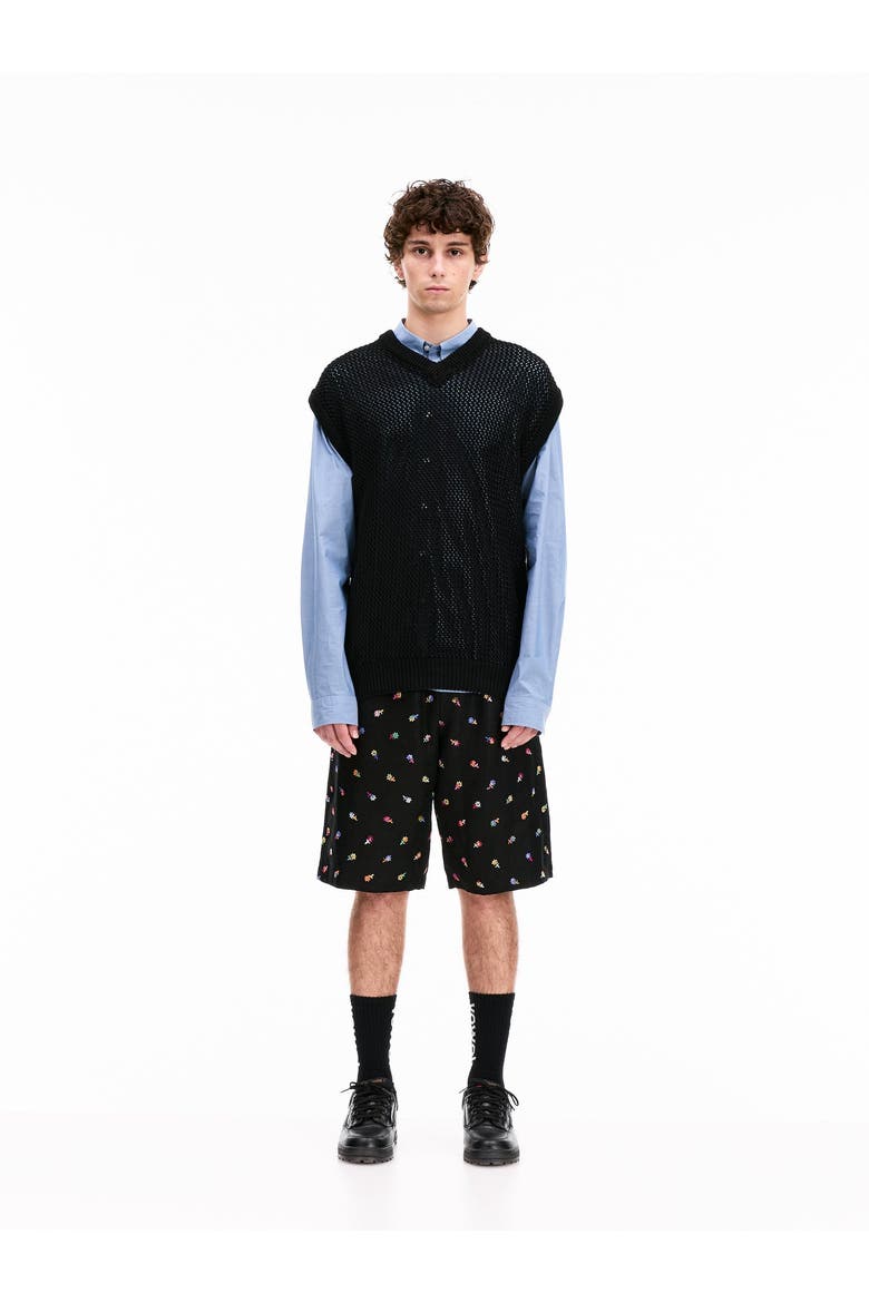 Knitted Vest, Alternate, color, Black