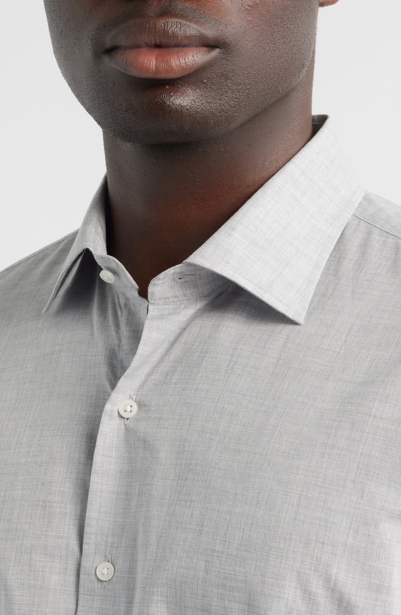 Peter Millar Brighton Perfect Poplin Button-Up Shirt, Alternate, color, British Grey