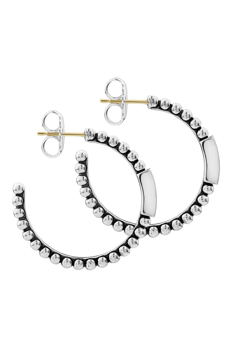 Caviar Spark Diamond Hoop Earrings, Alternate, color, SILVER/ DIAMOND