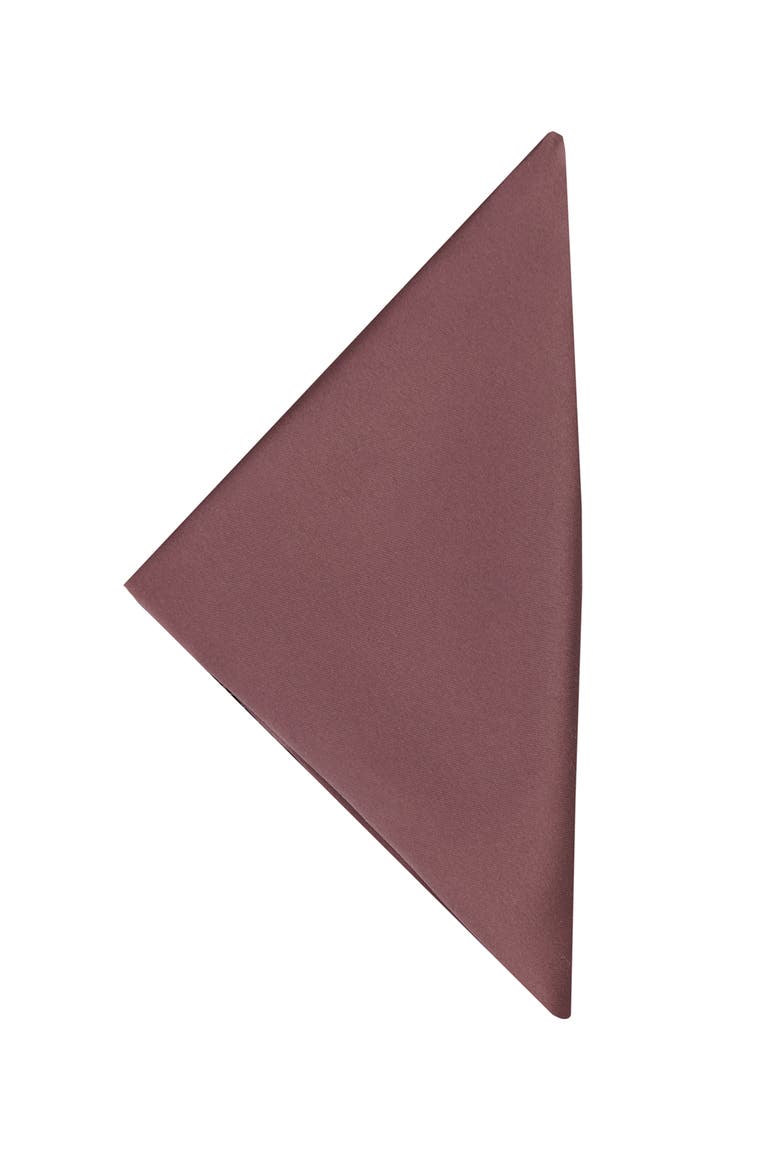 Men's Solid Satin Pocket Square, Alternate, color, DARK MAUVE
