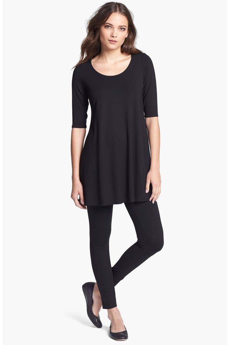 Scoop Neck Jersey Tunic, Alternate, color, BLACK