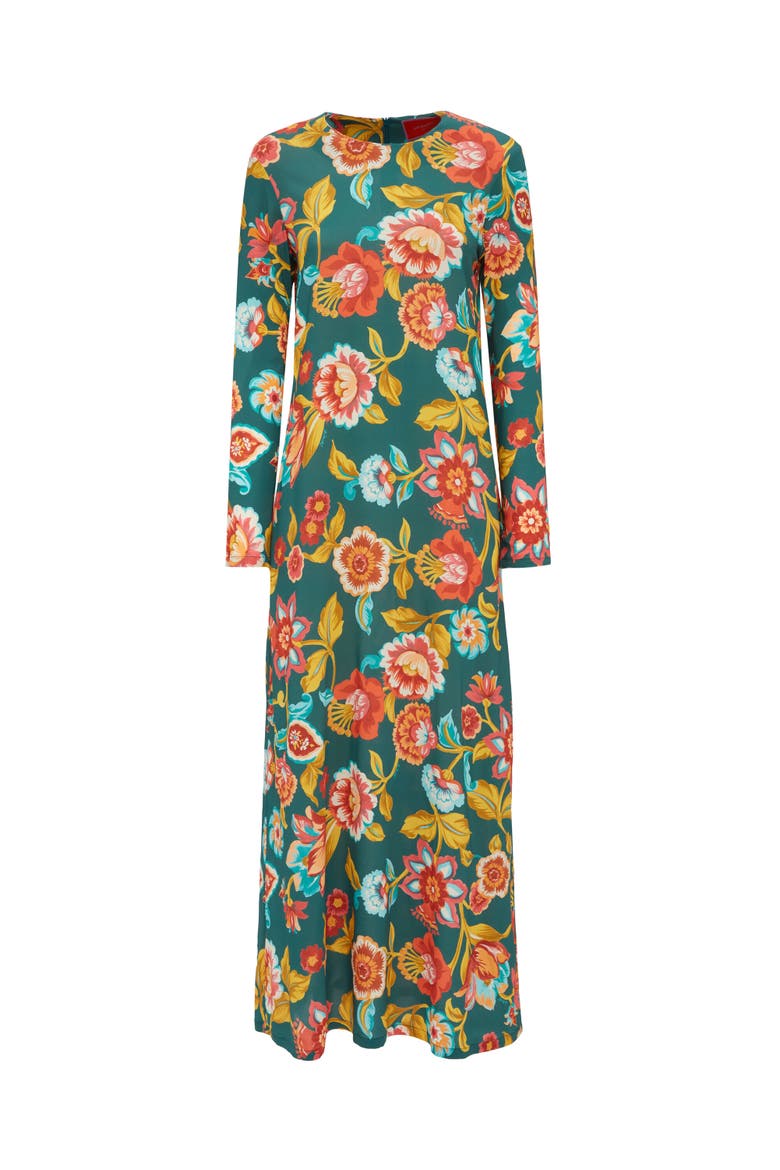 Long Sleeve Swing Dress Hottie Emerald, Alternate, color, Hottie Emerald