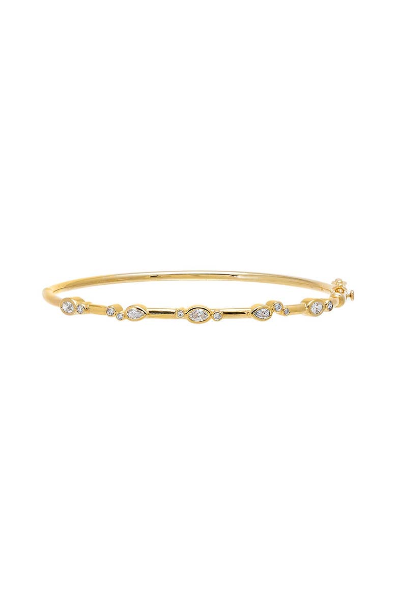 Lab Grown Diamond Round Bezel Bubbles Bangle Bracelet 14K, Alternate, color, 14K Gold