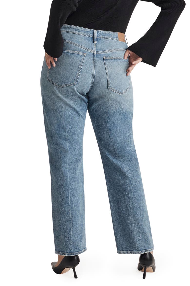 The '90s Creased High Waist Straight Leg Jeans, Alternate, color, RONDELL WASH