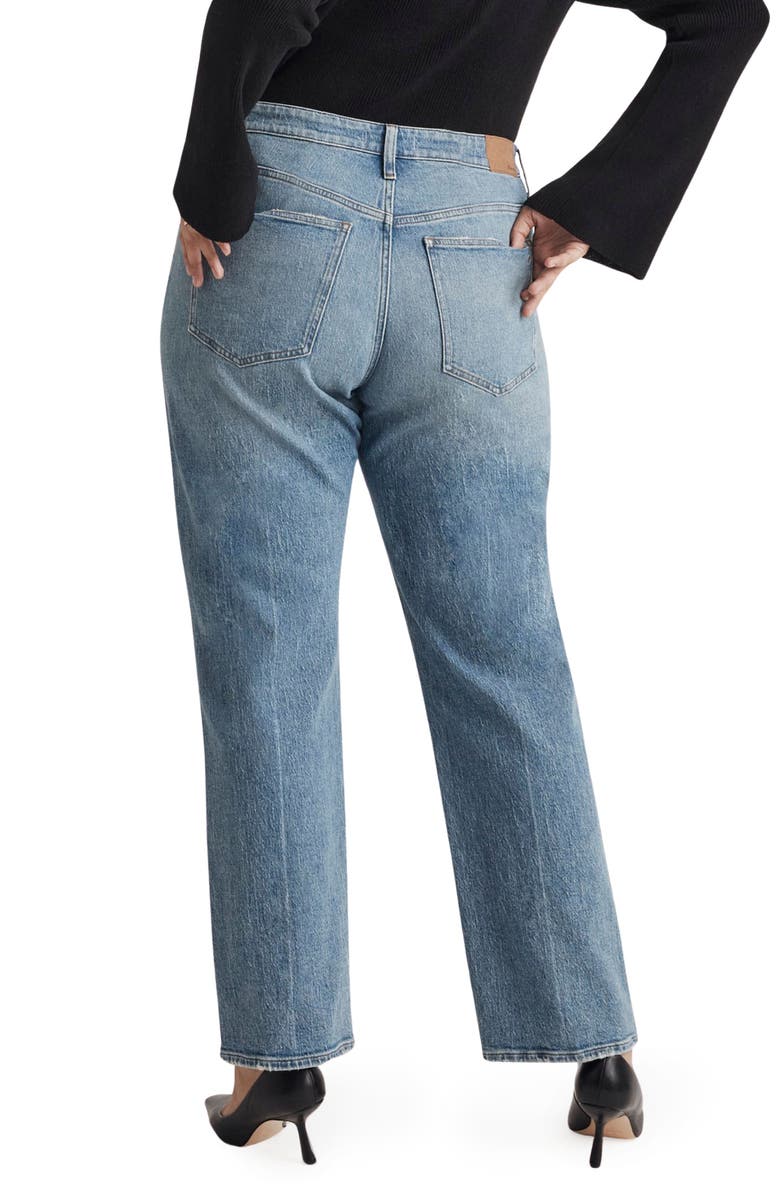 Madewell The '90s Creased High Waist Straight Leg Jeans, Alternate, color, 