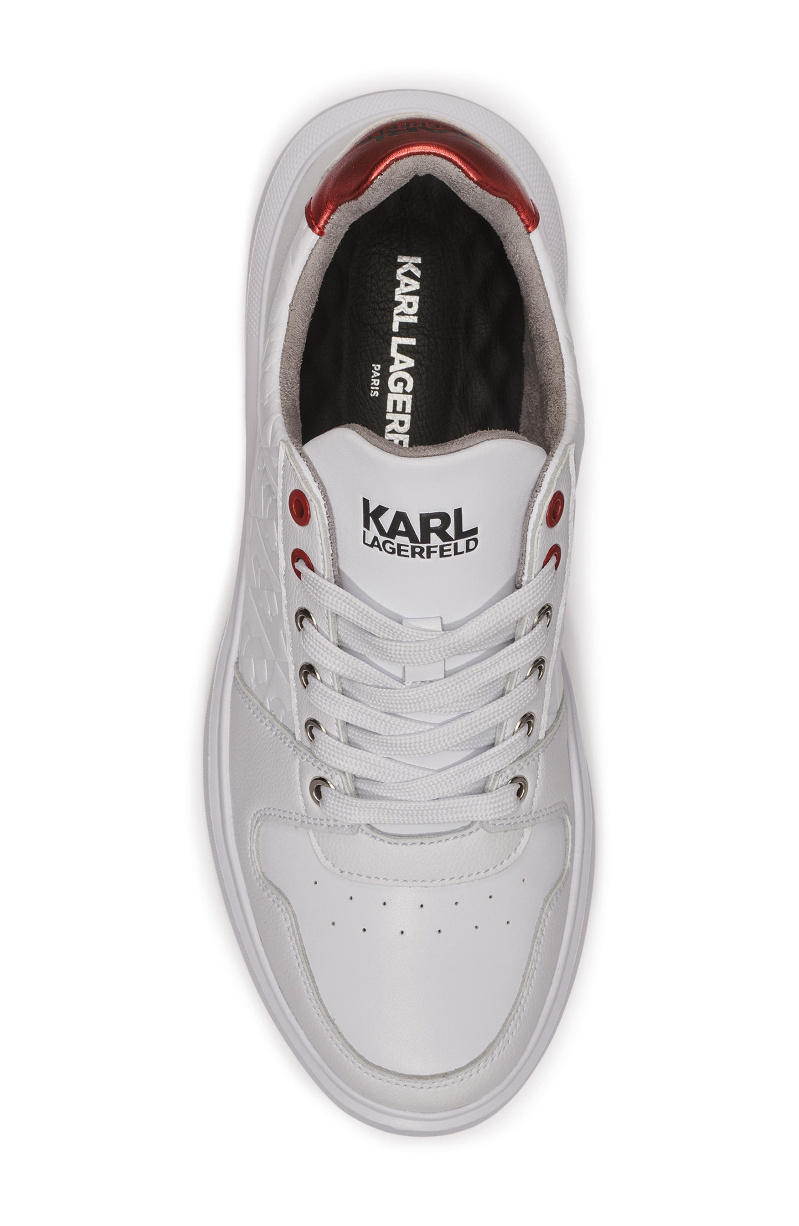 KARL LAGERFELD PARIS Karl Profile Low Top Sneaker, Alternate, color, White