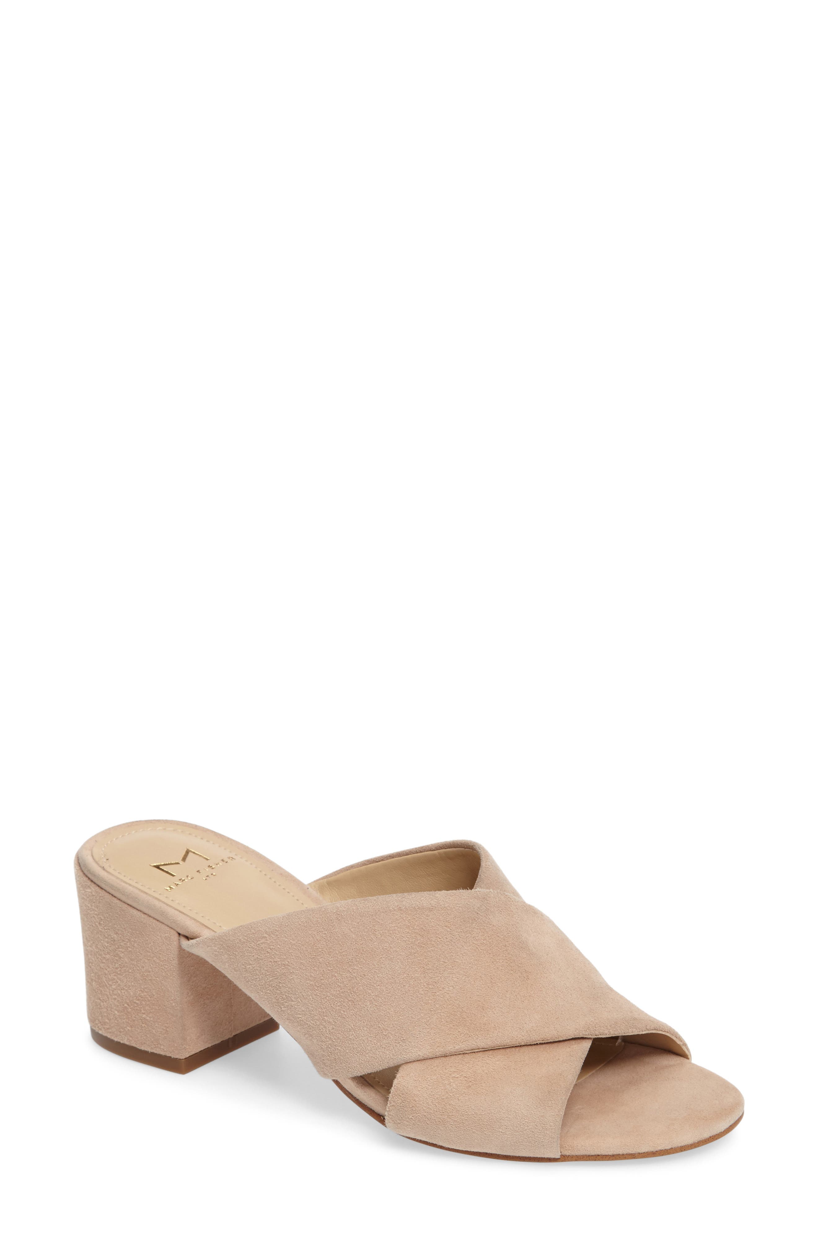 Rinna Crisscross Slide, Main, color, TAN SUEDE