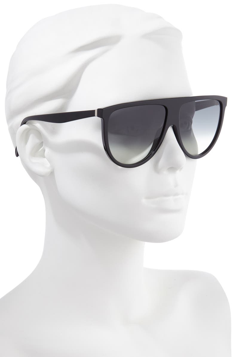 CELINE 62mm Oversize Flat Top Sunglasses, Alternate, color,