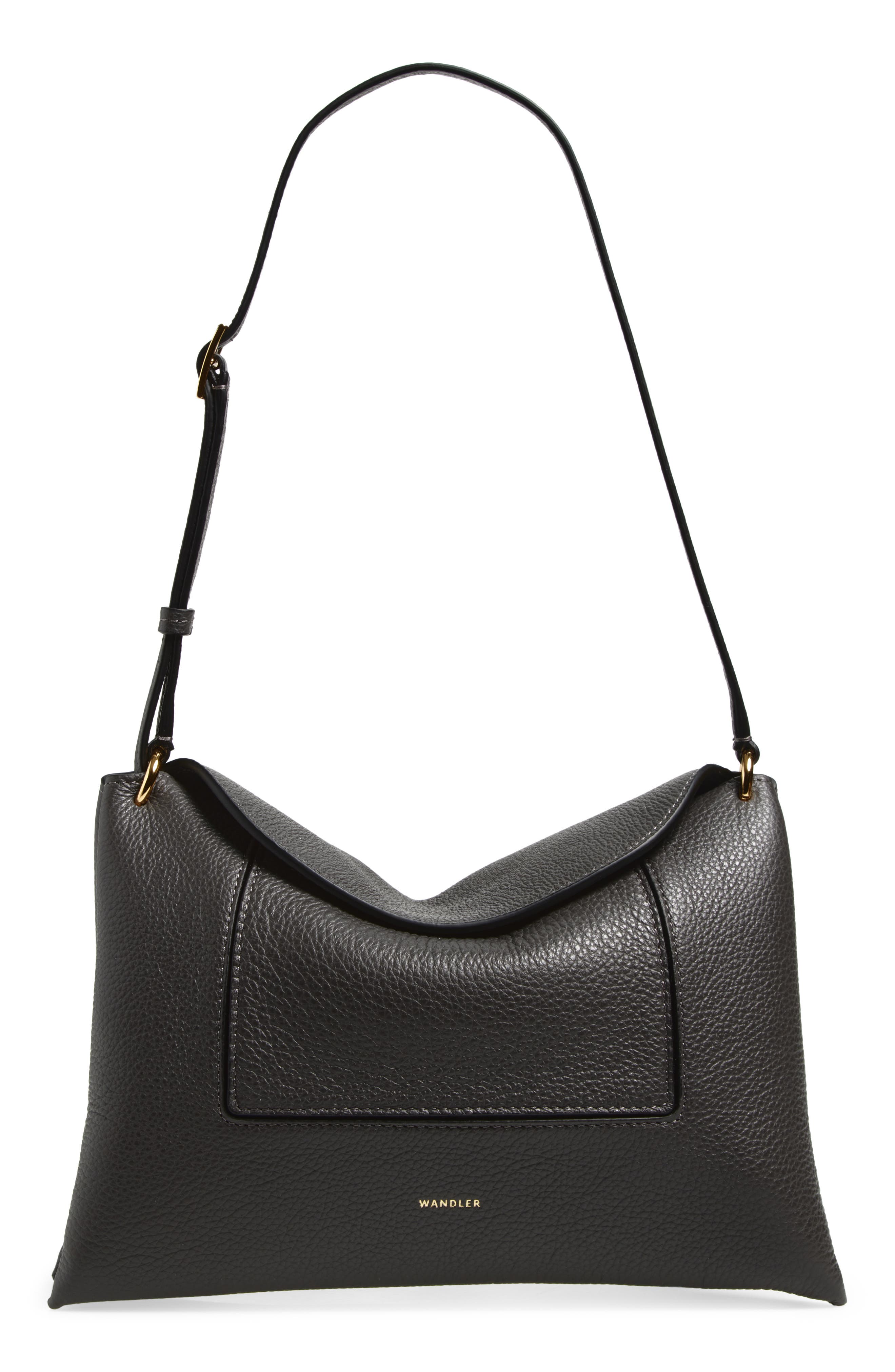 Wandler Penelope Slouch Leather Shoulder Bag, Main, color, Space Crust 3051