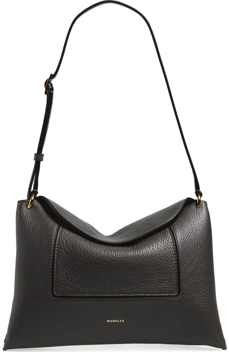 Wandler Penelope Slouch Leather Shoulder Bag, Main, color, Space Crust 3051