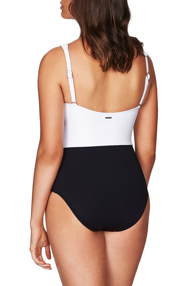 Sea Level Colorblock High Neck One-Piece Swimsuit, Alternate, color,