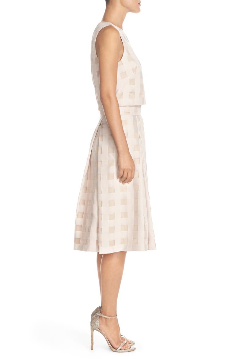Check Satin Two-Piece Dress, Alternate, color, BLUSH