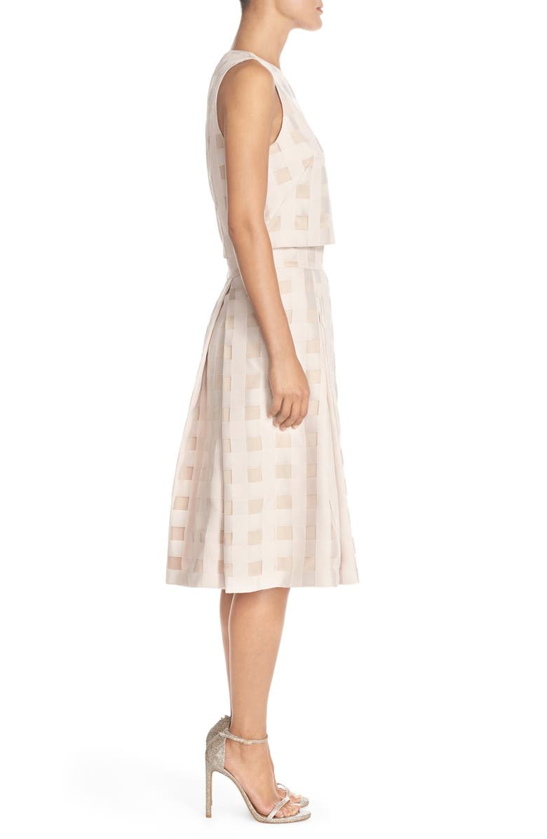 Eliza J Check Satin Two-Piece Dress, Alternate, color, 