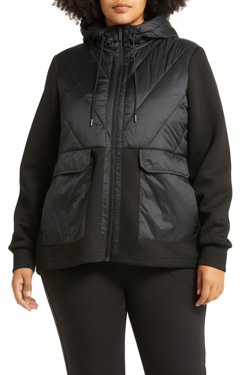 Zella Hybrid Puffer Jacket, Alternate, color, 