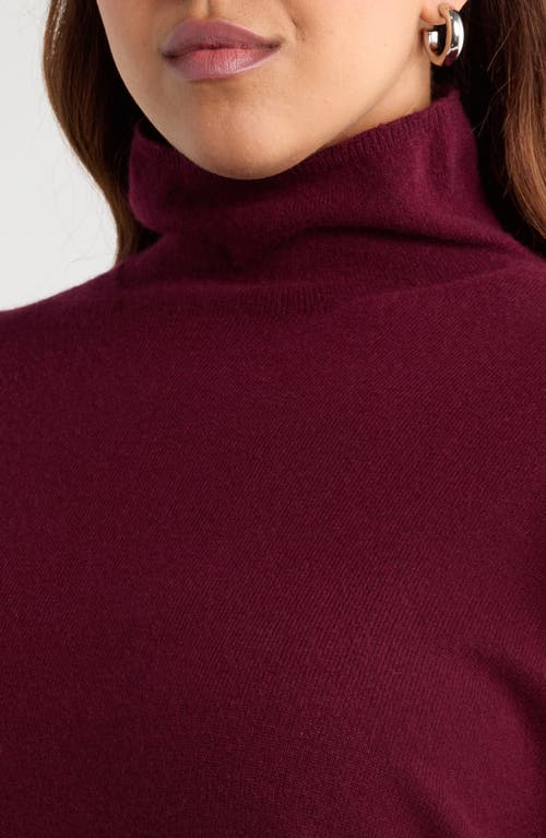 Nordstrom Oversize Cashmere Turtleneck Sweater In Burgundy