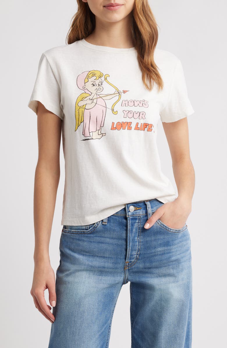 Re/Done Classic Love Life Cotton Graphic T-Shirt, Main, color, 