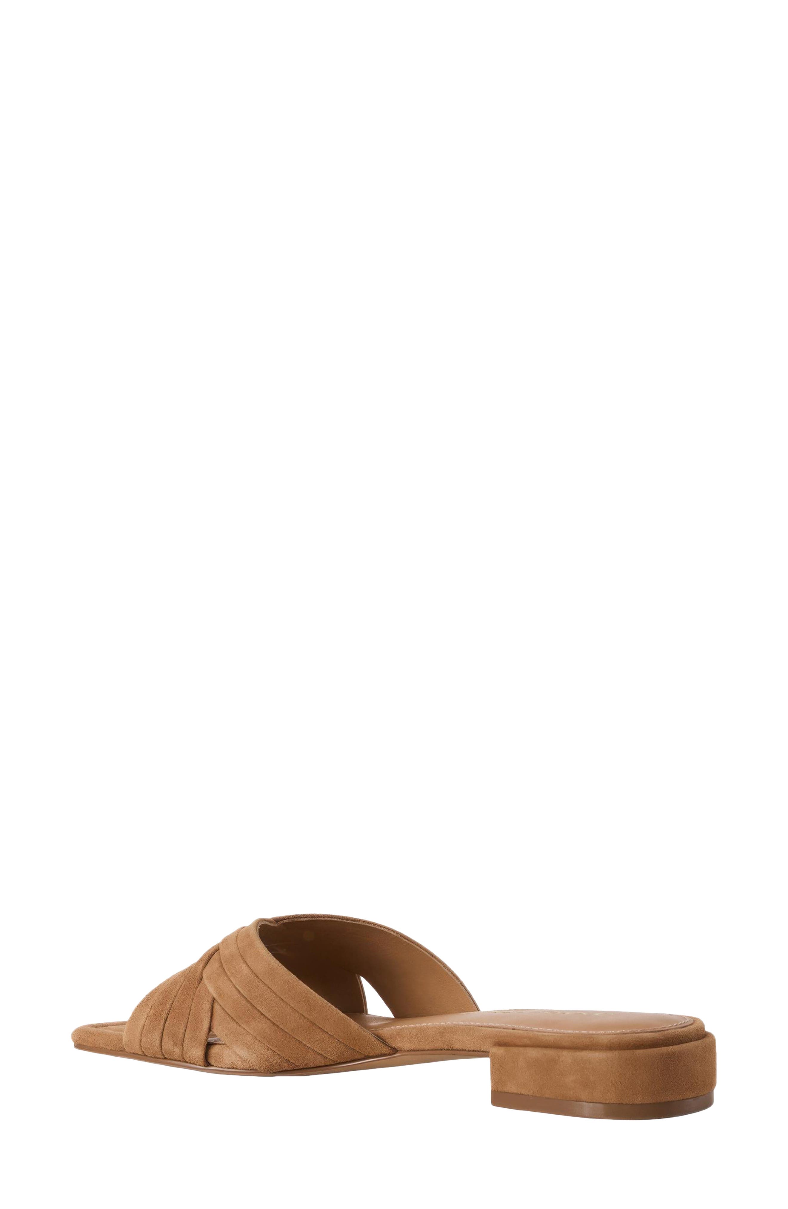 André Assous Jordan Slide Sandal, Alternate, color, Camel Suede