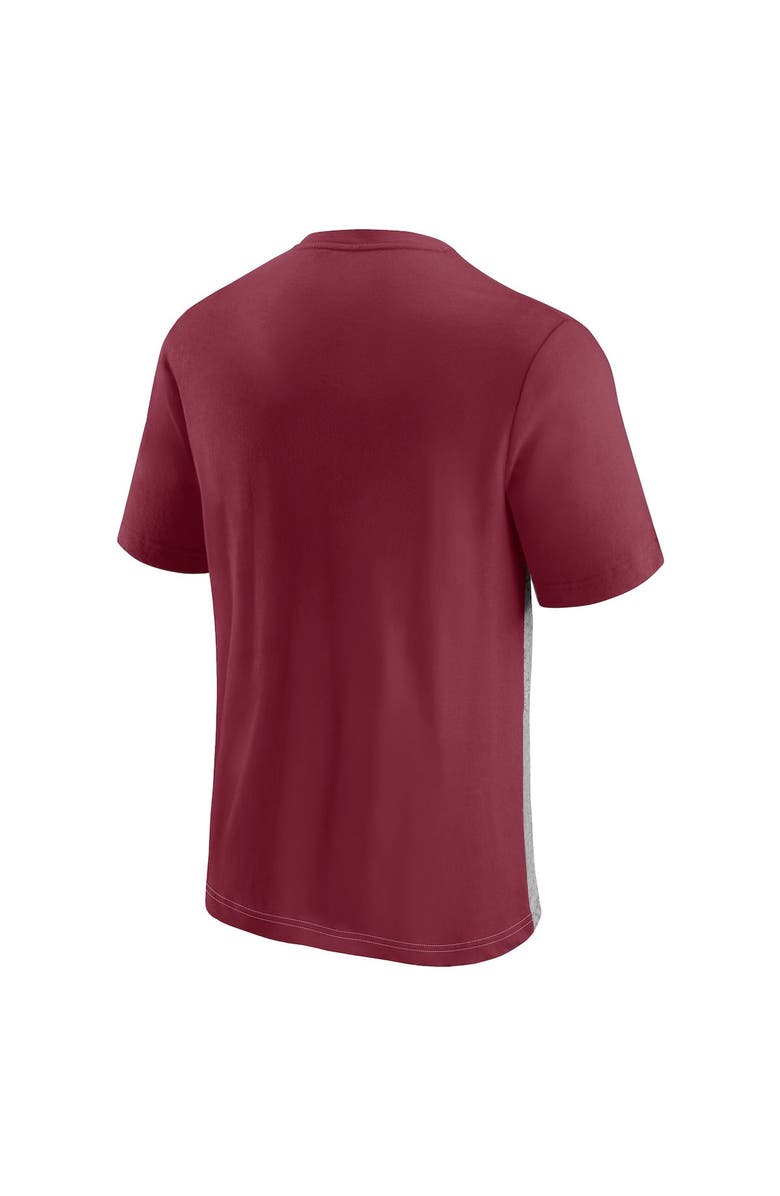 FANATICS Men's Fanatics Branded Burgundy/Heathered Gray Washington Football Team Colorblock T-Shirt, Alternate, color, 