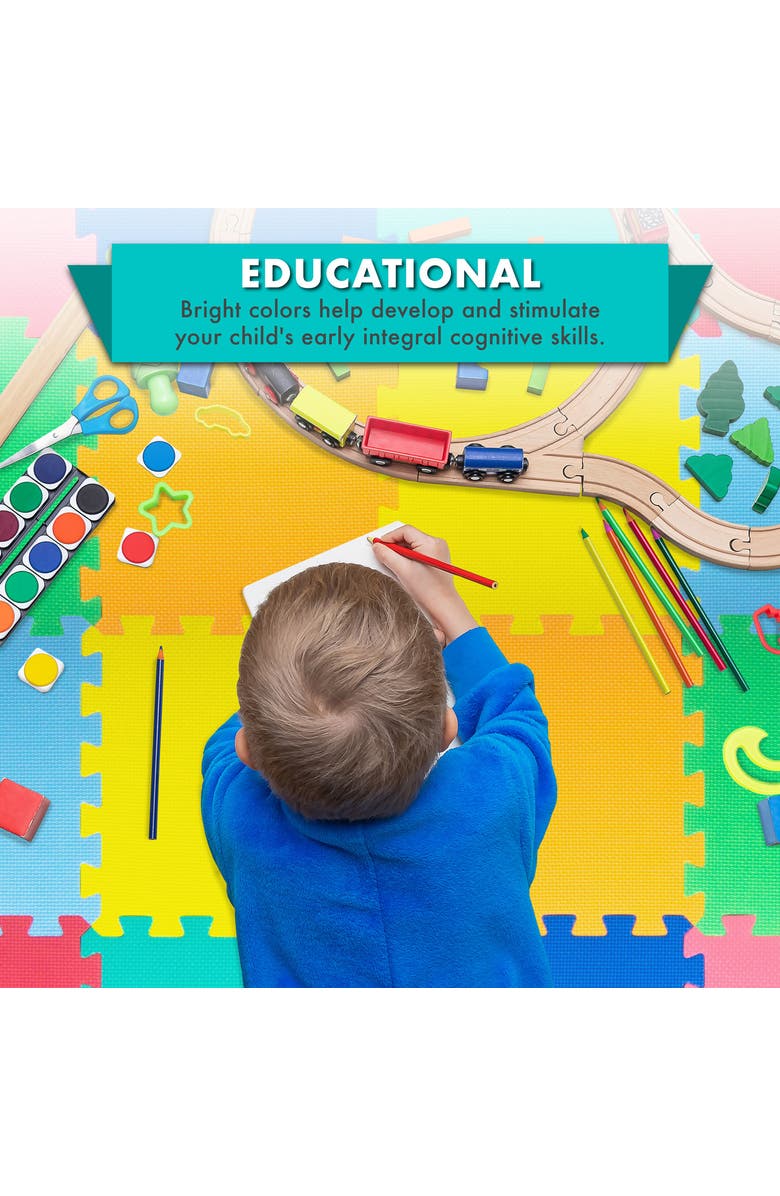 ProsourceFit Kids Solid Floor Play Mat, Alternate, color, Multicolor