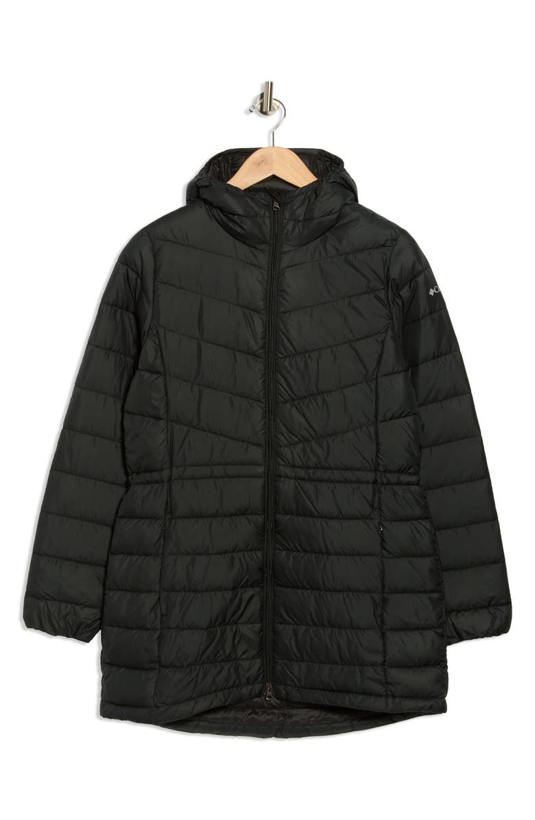 Columbia Pacific Locks Water Repellent Hooded Puffer Jacket, Alternate, color, Black