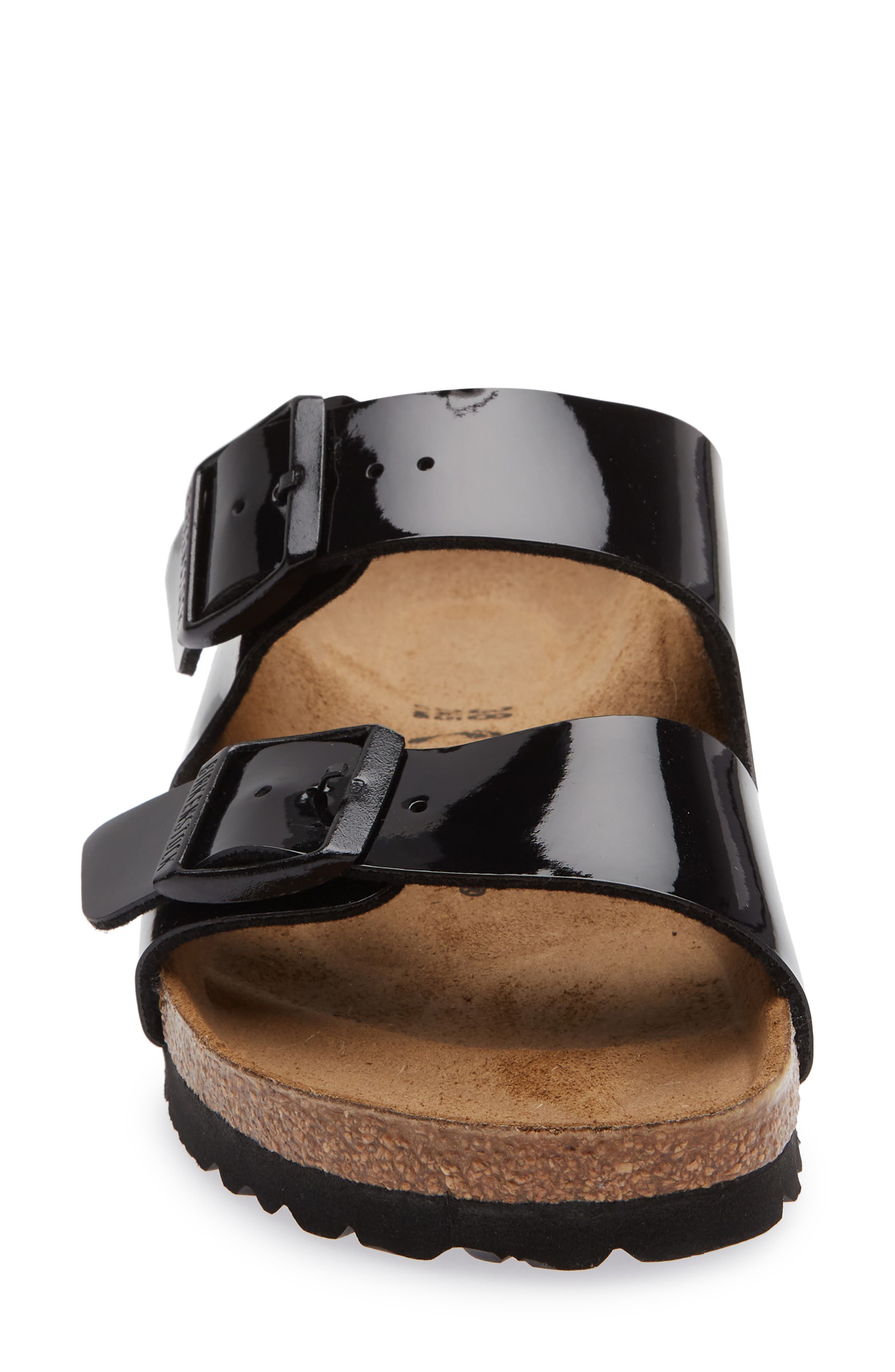 Birkenstock Arizona Patent Sandal, Alternate, color, Black